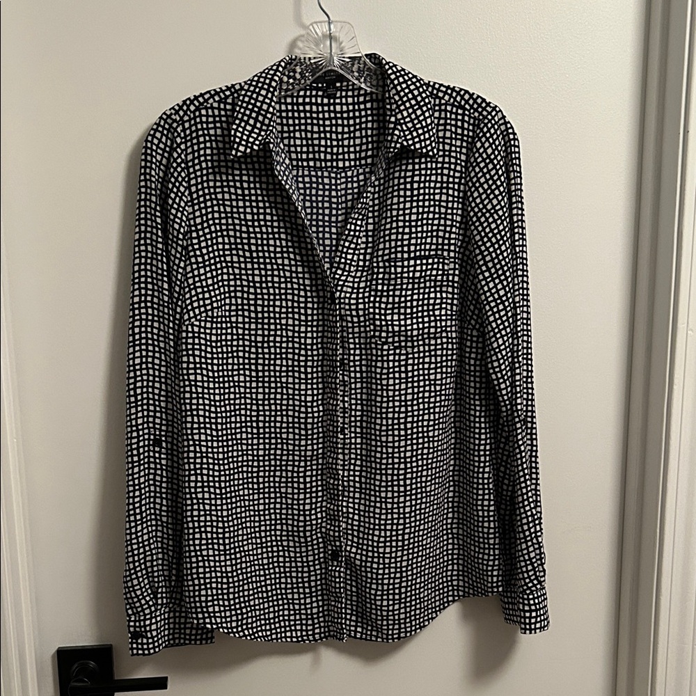 The Limited Black and White Geometric Pattern Shirt